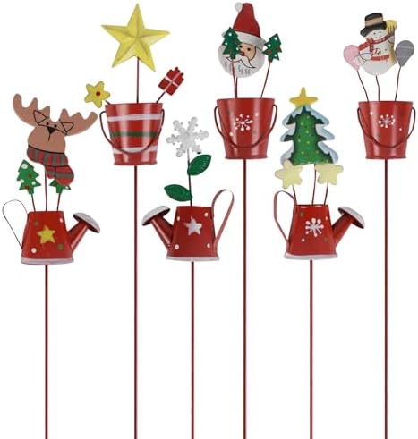 Christmas Decorative Garden Stakes Set 6PCS Waterproof Yard Decor by Hanycon