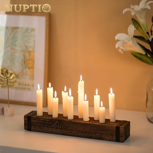 NUPTIO Candlestick Holder for Table Centerpiece: 16.5" Wooden Candelabras - Image 3