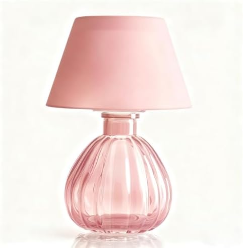 Pink Table Lamp-Shaped Glass Hurricane Candle Holder Tea Candle Holder by Unknown