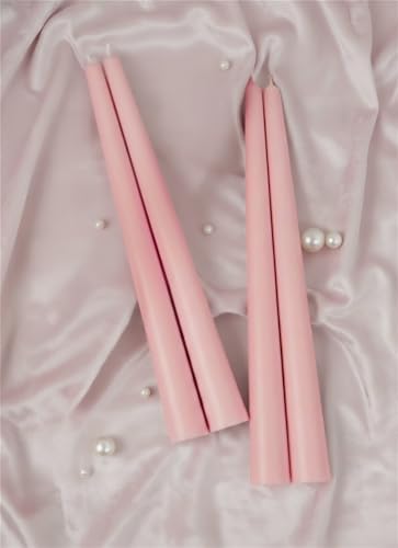 6 PK 10" Classic Taper Candles, Blush Pink, 7-8 Hours Long Burning, Unscented Tall Candlesticks - Image 3