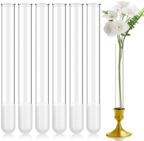6 Pack 7.9" Glass Bud Vase Taper Candle Holder by Unknown