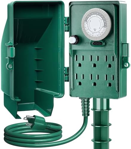 Outdoor Power Stake Timer 24-Hour Mechanical Timers Waterproof by SURAIELEC