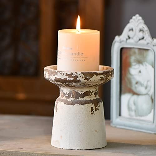 SOFE Rustic Wood Candle Holders Pillar, Handmade Distressed by SOFE