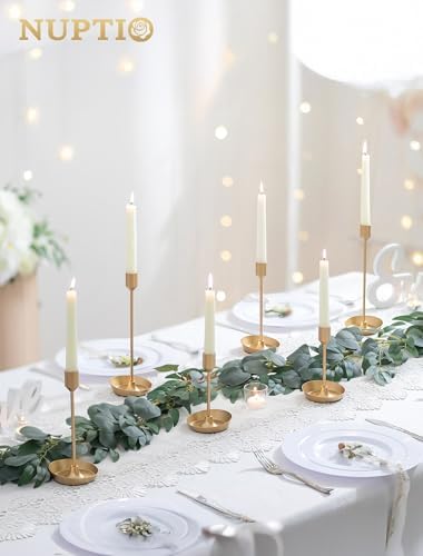 NUPTIO Taper Candle Holders for Wedding: 6 PCS Gold Matte Candles Stick Holder for Table Centerpiece - Bulk Candlestick Holders for Birthday Christmas Party Decor - Image 3