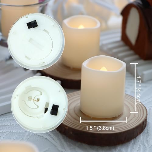 Battery Operated Flameless LED Votive Candles Warm White Light 12 PCS - Image 3