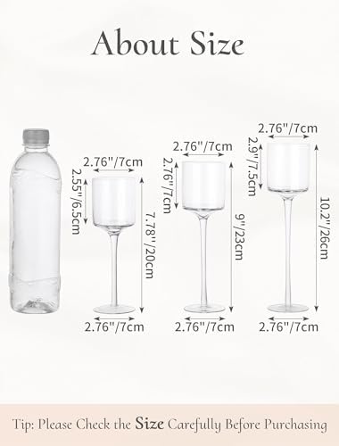 Glass Candle Holder for Table Centerpiece - Inweder Tall Tea Lights Candle Holder, Elegant Clear Long Stem Candle Holders for Pillar Candles, Floating Candle Holder for Party, Home Decor, Set of 18 - Image 6