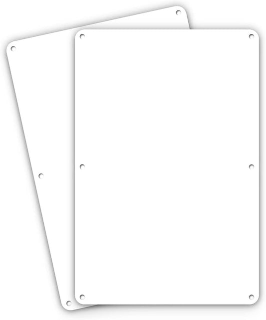 Faittoo Blank Write-On Metal Sign, 2-Pack 12 x 8 Inches Rust Free Aluminum, UV Protected, Waterproof, Weather Resistant, Durable Ink, Easy to Mount