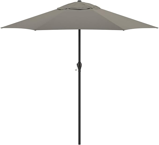 Sunline 9 ft Patio Umbrella with Crank & Push Button Tilt, Outdoor Market Umbrella with UV Protection & Wind Vent, Metal Frame for Deck, Pool & Table, Taupe