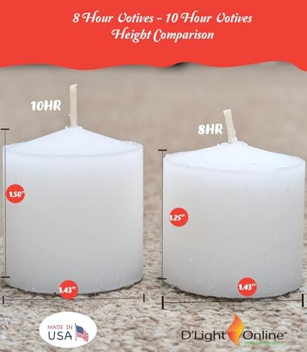 D'light Online Unscented Votive Candles - Small Candles for Synagogues, Churches, Baby Shower, Home Decoration, Restaurants and Weddings (White, 8 Hour - Set of 72) - Image 3
