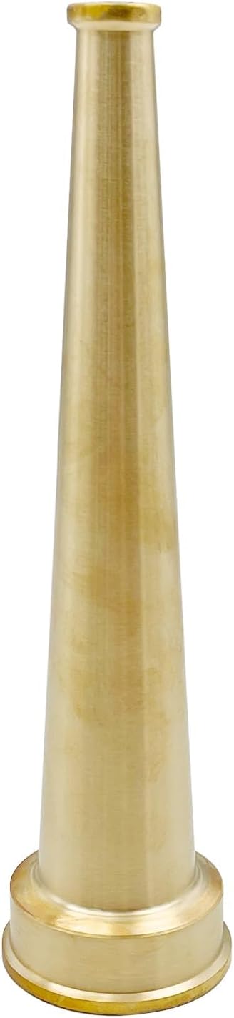 Brass Fire Equipment, Plain Hose Nozzle, 1-1/2" NPSH (NPT), 10" Length, 1/2" Orifice (1.5" NPSH/NPT)