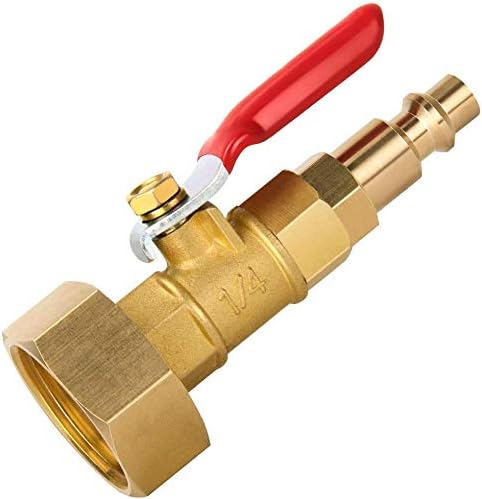 Winterize Blowout Adapter with 1/4" Male Quick Plug & 3/4" Female Garden Hose Threading, Brass Quick Fitting with Ball Valve for Blowing Out Water to Winterize Water Lines (Female GHT) - Image 6
