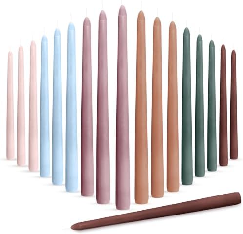 Nuanchu 24 Pcs Morandi Taper Candles, 10 Inch Tapered Smokeless by Nuanchu