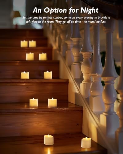 Homemory White Flameless LED Votive Tealight Candles & Timer Remote, 12Pack - Image 4