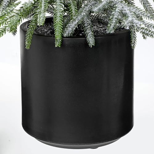 3FT Snow Flocked Artificial Norfolk Pine Tree in Pot, Real Touch Artificial Topiary Tree Small Faux Tabletop Christmas Tree for Front Porch Kitchen Home Indoor Outdoor Decor - Image 5