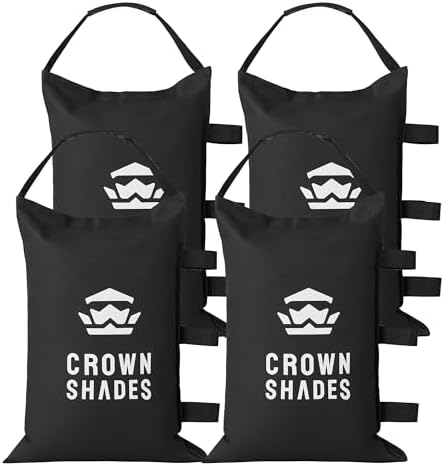 CROWN SHADES Sand Bags for Canopy Legs, 150 LBS, Black (Unfilled) by Unknown