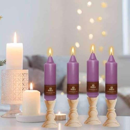 4 PCS Purple Candlesticks 5 inch Small Taper Candles Stick Unscented for Wedding Party Home Décor Candles Advent Candles - Image 5