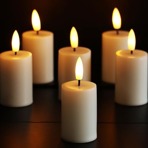 6 PCS Flameless Votive Candles with Timer Battery Operated by EZiKitchen