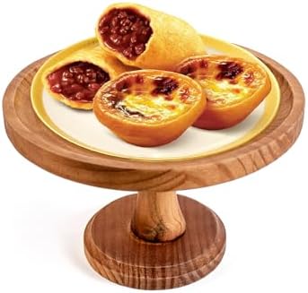 Wood Cake Stands Riser Rustic Round Vintage Candle Stand Holder 9 Inch - Image 5