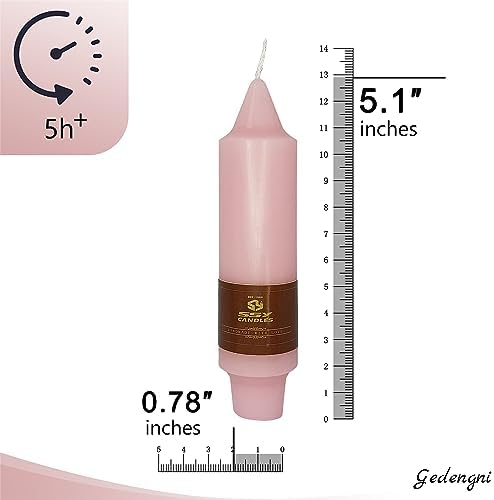 Short Taper Candle Colored Candlesticks - 5inches Colorful Tapered Candles Pink Candle Sticks Dripless Wax Candle for Home Décor Weddings Festive Dinner Party (7D4PC-PINKGRA) - Image 4