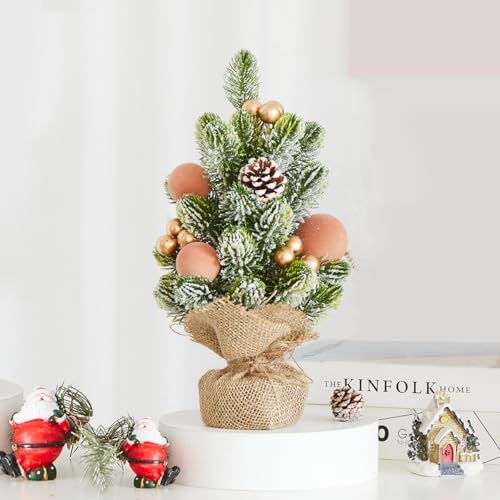 Burlap Small Christmas Tree Decor (Gold Ornament) by MYELLU
