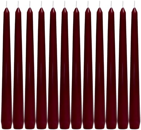 12 Pack Brown Taper Candles丨Taper Candles 10 Inch Dripless丨Unscented & Smokeless Candlesticks Bulk丨7-8 Hours Long Burning Tall Candles丨Ideal for Christmas Weddings Parties Dinner by Candlesee