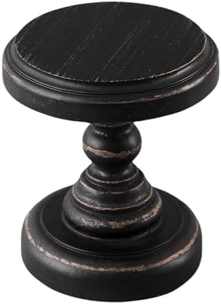 SOFE Black Wood Display Riser, Rustic Small Pedestal Stand/Planter Stands by SOFE