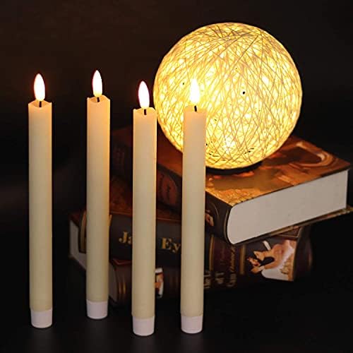 GenSwin Flameless Taper Candles LED Battery Operated Remote Timer Ivory - Image 6