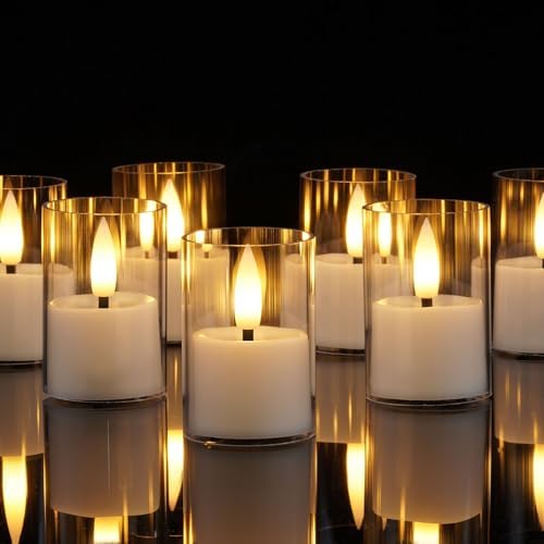 Homemory Acrylic Flameless Led Votive Tealight Candle with 6H Timer, 6Pack by Homemory
