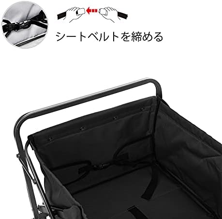 Collapsible Folding Wagon Cart, Heavy Duty Utility Wagons with Wheels,Portable Utility Cart for Camping,Garden,Beach,Sports Black