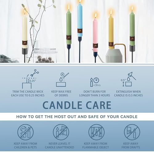 Blue Taper Candles 9 inch - 4 Pack Fat Candle Taper Candles Dripless, Smokeless, Unscented Hand Poured Tall Candlesticks - Perfect for Home Decor, Weddings, and Special Occasions - Image 6