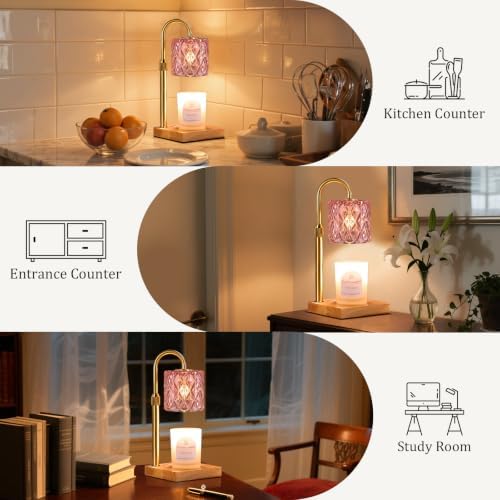 Pink Candle Warmer Lamp with Timer - Wax Melt Warmer for Jar Candles - Image 6