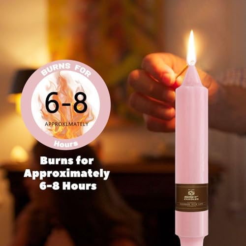 NJAO HOO Pink Short Taper Candle 7 Inch Candlesticks Unscented Dripless Tapered Candle Set for Home Decor Wedding Party Dinner Candles, 4 Pack - Image 5
