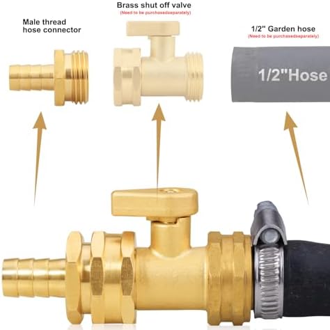 Garden Hose Repair Connector with Clamps Hose End Repair Kit, 1/2"Barb Garden Hose Fittings Male and Female brass garden hose ends (1/2"Barb-2 Set) - Image 4