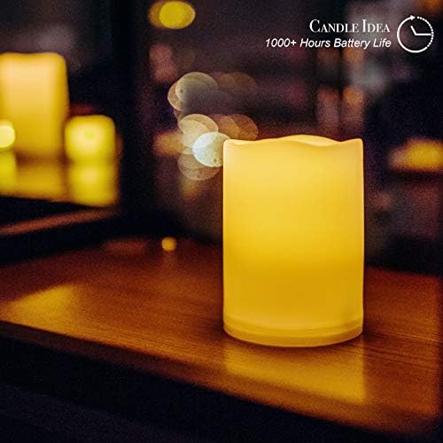 2 PCS 3" x4" Waterproof Outdoor Battery Operated Flameless LED Pillar Candles with Timer Flickering Plastic Resin Electric Decorative Light for Lantern Patio Garden Home Decor Party Wedding Decoration - Image 2