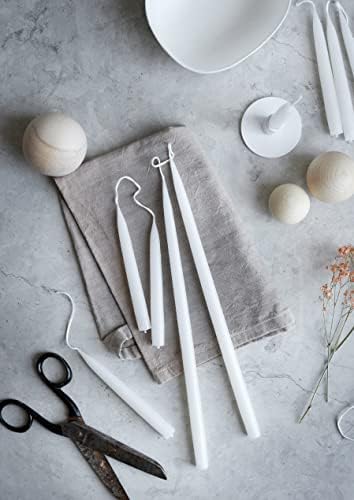 Kunstindustrien® White Taper Candles – Set of 4, 13.8" – Made in Denmark, Long Burning Candles 15h, Unscented & Smokeless Candlesticks – Elegant Tall Candles for Weddings, Dinners & Home Decor (White) - Image 5