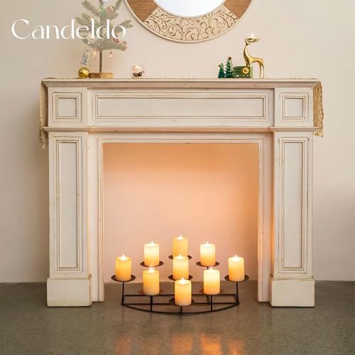 Candeldo Large Candle Holder for Inside Fireplace, Black Metal Candelabra - Image 4