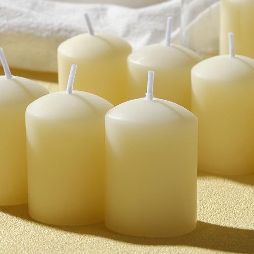 18 Pcs 100% Pure Beeswax Votive Candles Bulk - Unscented, Drippless, Smokeless Natural Beeswax Candles for Family Party and Birthday Gift (Ivory) - Image 4