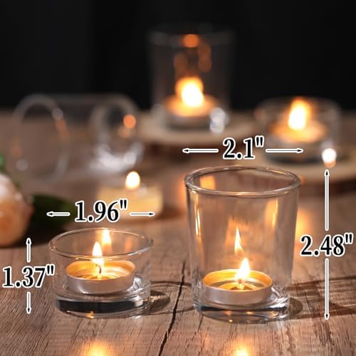 36pcs Assorted Votive Candle Holders, Glass Candle Holder for Wedding Decor, Clear Tealight Candle Holder for Table Centerpiece, and Party Decor - Image 2