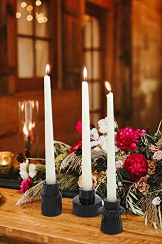 Vixdonos Taper Glass Candlestick Holders Tealight Candle Holders for Table Centerpieces, Wedding Decor and Dinner Party (6 Pcs, Black) - Image 5