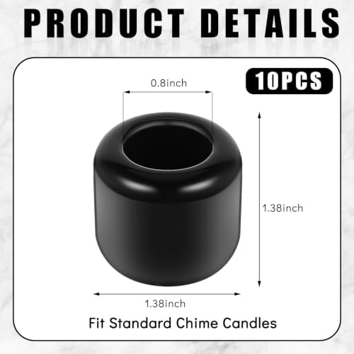 Suclain 10 Pcs 0.7 Inch Chime Candle Holder Small Candle Holders Ceramic Holder for Rituals, Spells, Vigil, Altar, Witchcraft, Wiccan Supplies (Black) - Image 2
