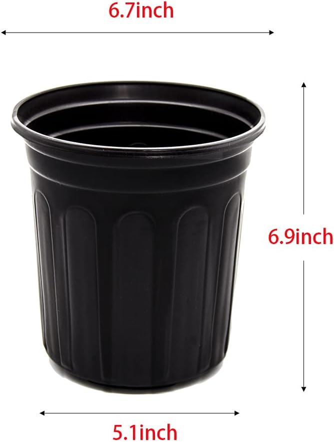 HECTOLIFE 100-Pack 1 Gallon Flexible Flower Plant Nursery Pots, Plastic Plant Pots with Drainage Holes,Garden Flower Pots for Succulents, Seedlings, Cuttings, Transplanting