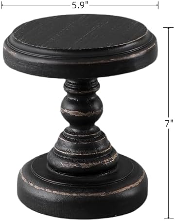 SOFE Black Wood Display Riser, Rustic Small Pedestal Stand/Planter Stands - Image 5