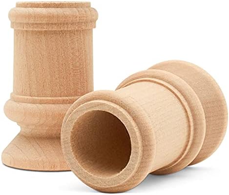 Wooden Candle Cups Classic-Style, 2-1/2 inch with 7/8 inch Taper Candle Hole, Pack of 25 Ufinished Candlesticks, by Woodpeckers - Image 4