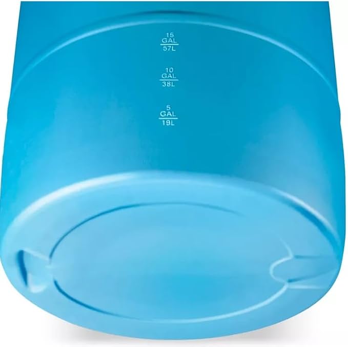 55 Gallon Water Barrel | Rain Barrel | Solid Mold | 2" Bung Holes | Good for Emergency Water Use | BPA Free | Food Safe | Includes (1) Barrel & (1) Faucet (Blue)