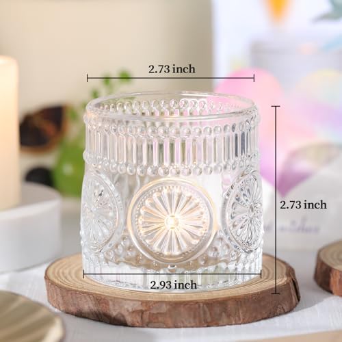 6Pcs Large Votive Candle Holders Clear Glass Tealight Candle Holders - Image 2