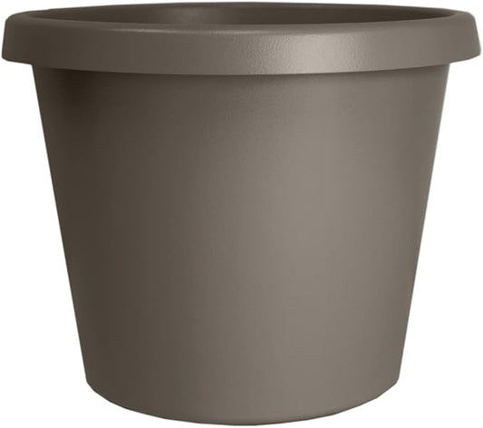 The HC Companies Prima Round Plastic Plant Pot w/Rolled Rim - Lightweight & UV Resistant Flower Pot for Herbs & More - Outdoor & Indoor Plant Pots w/Drainage (14 inch, Cappuccino, Pack of 1)