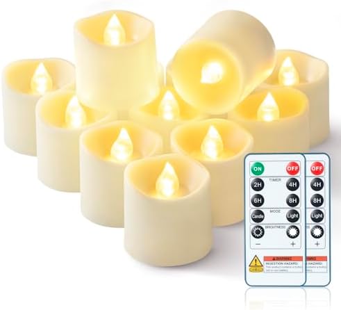 Homemory Ivory Flameless LED Votive Tealight Candles & Timer Remote, 24Pack by Homemory