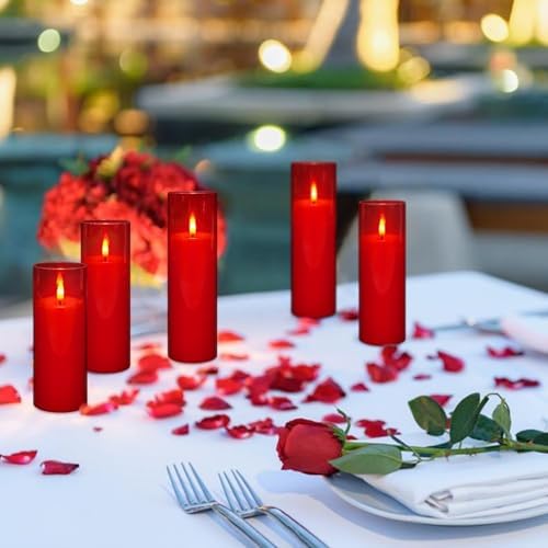 24-Pack Red Flameless LED Candles - Remote Control & Timer, Realistic Flickering for Chinese New Year Decor, Valentine's Day, Romantic Home Ambiance, Fireplace Mantel & Festive Centerpieces - Image 6