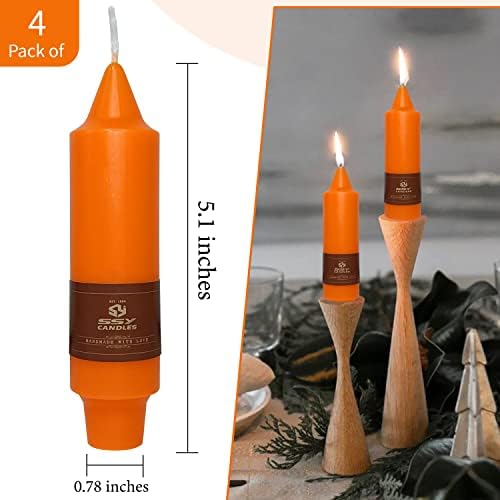 4 PCS Gradient Colored Taper Candlesticks Orange Taper Candle for Halloween Thanksgiving Day Dinner Household Décor Candlesticks - Image 4