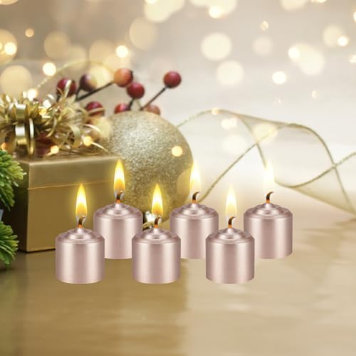 Mega Candles 12 pcs Unscented Rose Gold Votive Candles, Hand Poured Wax Candle 10 Hour 1.38 Inch x 1.5 Inch, Home Décor, Wedding Receptions, Centerpieces, Occasions, Events, Festivities, Meditations - Image 4